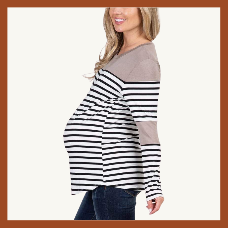 Color Blocking Maternity Top