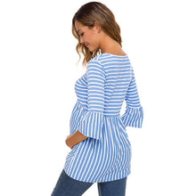 Load image into Gallery viewer, Stripe Fluted Sleeve Maternity Top
