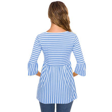 Load image into Gallery viewer, Stripe Fluted Sleeve Maternity Top
